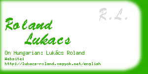 roland lukacs business card